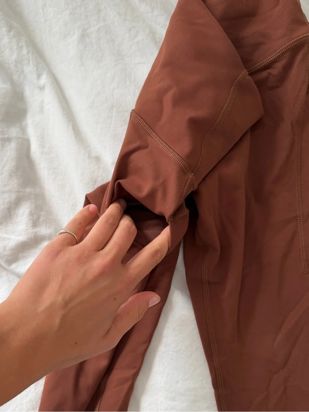 Lululemon Rust Brown Wunder Train Leggings with Pockets 25” Inseam Size 6